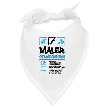 Maler Stundenlohn - Bandana - Weiß - Vorne