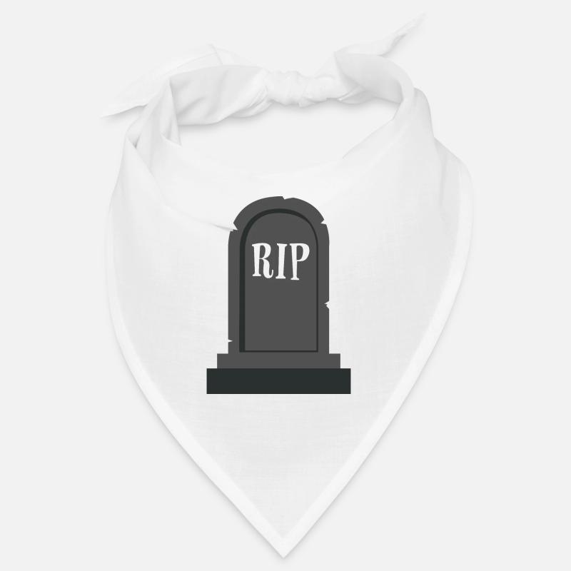 Gravestone RIP Halloween - Bandana - white
