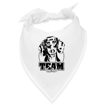 TEAM Teckel Hund Hunde Wilsigns - Bandana - Weiß - Vorne