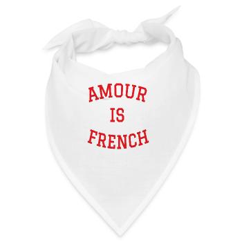Der Bestseller ❤️AMOUR IST FRANZÖSISCH in Rot - Bandana - Weiß - Vorne