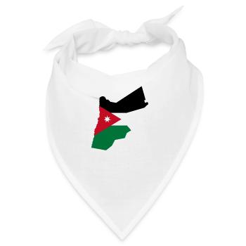 Jordanien Flagge Landkarte - Bandana - Weiß - Vorne