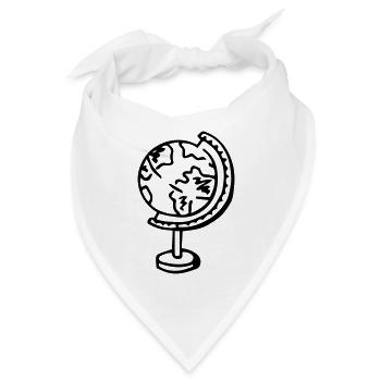 Globus Erdkugel Geschenkidee - Bandana - Weiß - Vorne