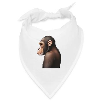 Schimpanse - Bandana - Weiß - Vorne