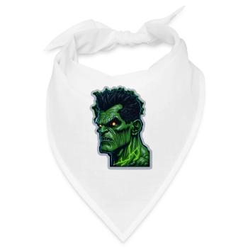 grünes Monster Halloween - Bandana - Weiß - Vorne