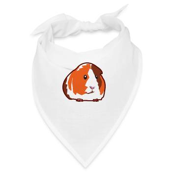 Niedliches Meerschwein Als Haustier und Nagetier - Bandana - Weiß - Vorne
