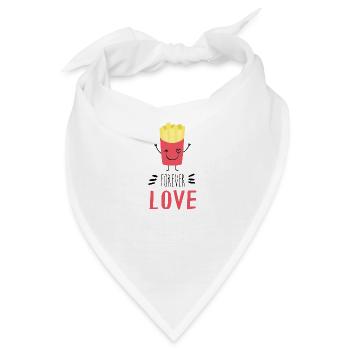 pommes - fritten - liebe - Bandana - Weiß - Vorne