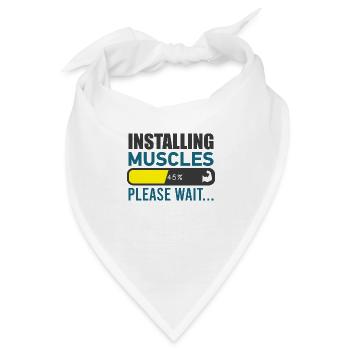 Installing Muscles Fitness Gym Workout Training - Bandana - Weiß - Vorne