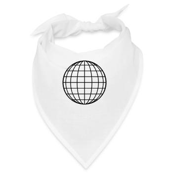 Kugel Weltkugel Kreis runde geometrische Form - Bandana - Weiß - Vorne