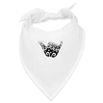 Maori Shaka Zeichen Schwarz Geschenkidee - Bandana - Weiß - Vorne