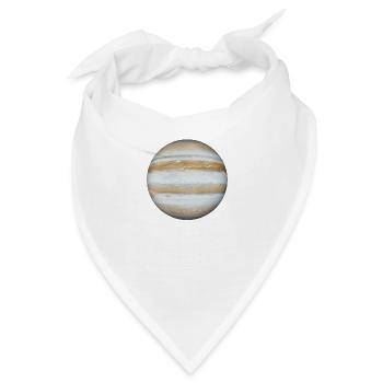 Planet Jupiter, Geschenkidee - Bandana - Weiß - Vorne