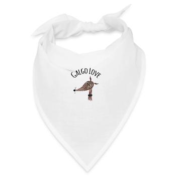 Galgo Love 5 gestromter Galgo - Bandana - Weiß - Vorne