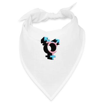 Transgender Symbol Transgender Flagge Trans farben - Bandana - Weiß - Vorne