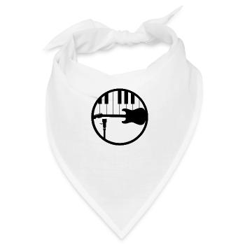Turntable Piano Guitar Music is life Geschenkidee - Bandana - Weiß - Vorne