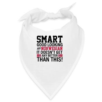 Smart good looking and Norwegian Geschenk - Bandana - Weiß - Vorne