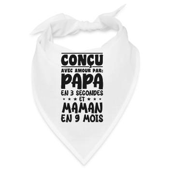 Mit Liebe von Mama und Papa in 9 Monaten entworfen - Bandana - Weiß - Vorne