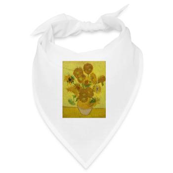 Art Gogh Malen Sonnenblumen Grafik - Bandana - Weiß - Vorne