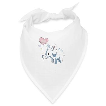 Elefant mit Luftballon - Bandana - Weiß - Vorne