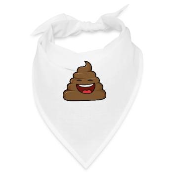 Poop Lacht - Bandana - Weiß - Vorne