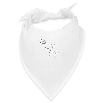 Herzen herz - Bandana - Weiß - Vorne