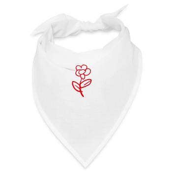 blume rot - Bandana - Weiß - Vorne