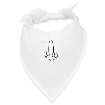 mittelfinger finger - Bandana - Weiß - Vorne