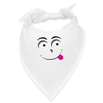 Lustige Emotion - Bandana - Weiß - Vorne