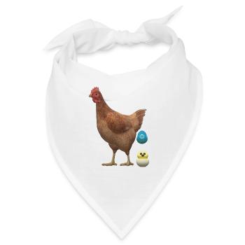 Hühnchen mit Küken - Bandana - Weiß - Vorne