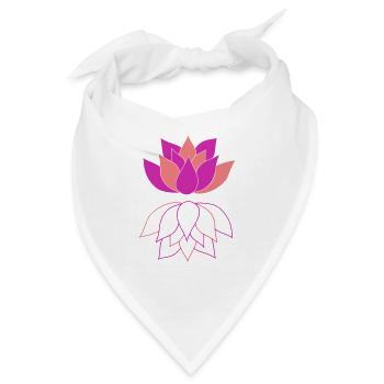 Lotus mit Spiegelbild - Bandana - Weiß - Vorne