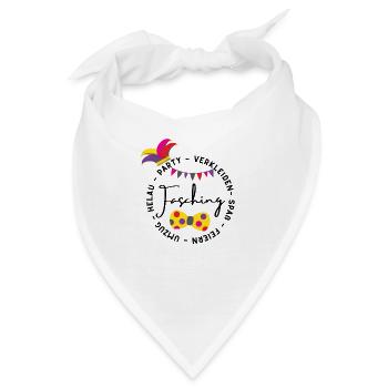 Feiern | Party | Helau| Lustig | Fasching - Bandana - Weiß - Vorne
