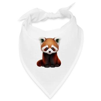 Roter Panda - Bandana - Weiß - Vorne