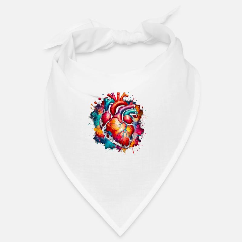 Anatomisches Herz mit Kleeblättern Bandana