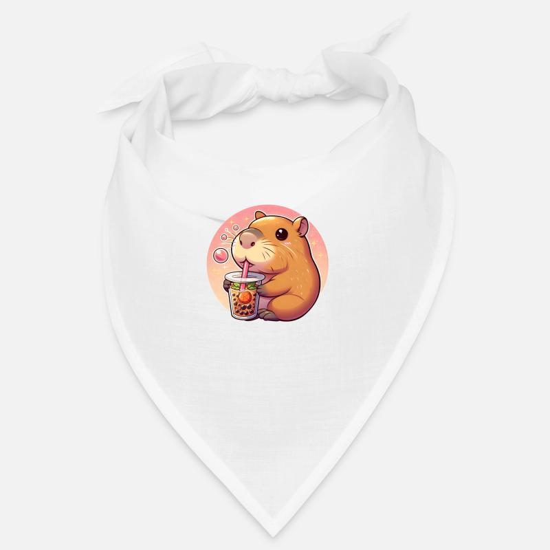Capybara genießt Bubble Tea Bandana