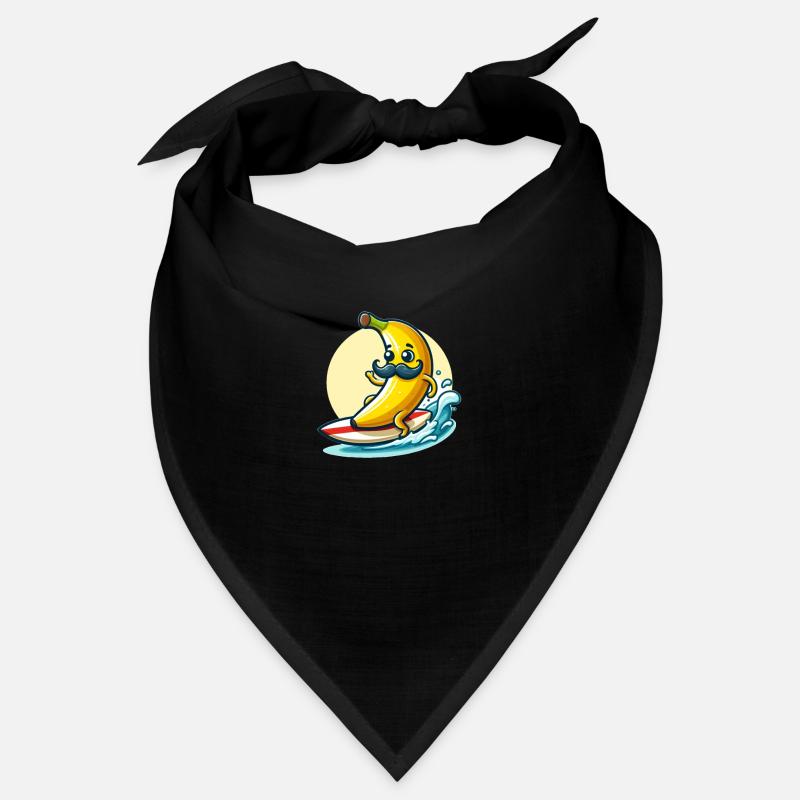 Surfende Banane mit Schnurrbart Bandana