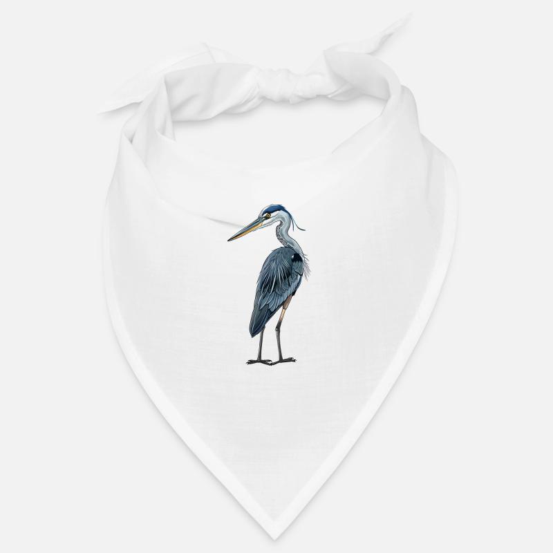 Blaureiher - Bandana - Weiß