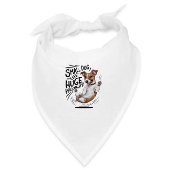 Foxterrier Hund Small Dog With Huge Personality - Bandana - Weiß - Vorne
