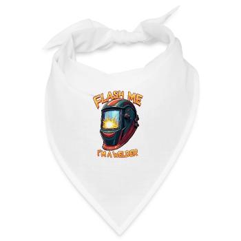 FLASH ME I'M A WELDER für einen Schweißer - Bandana - Weiß - Vorne