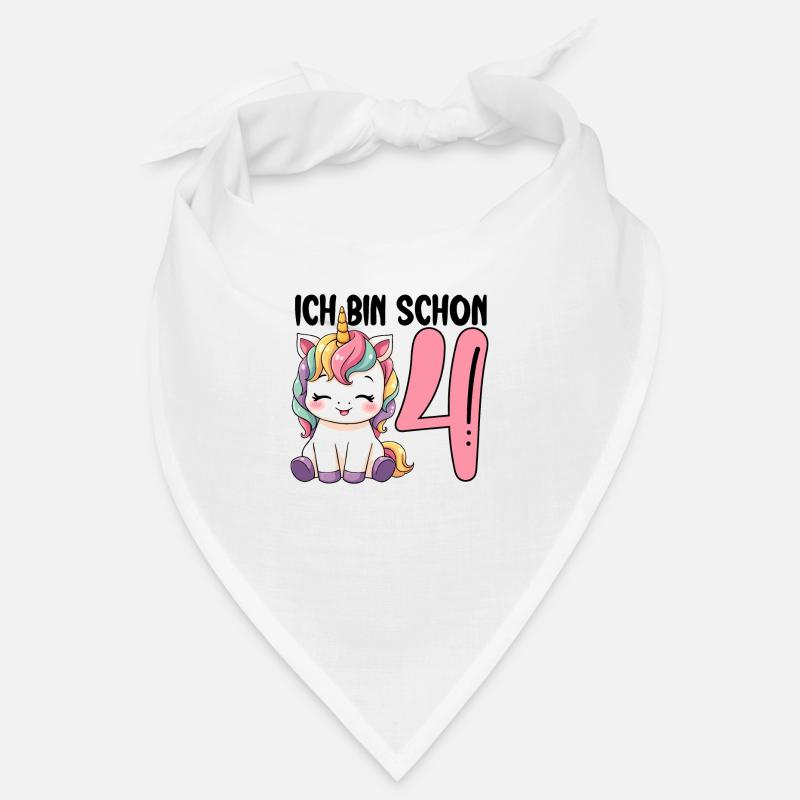 Ich bin schon Vier Einhorn 4. Geburtstag Bandana