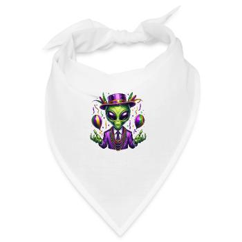 Mardi Gras Alien - Bandana - Weiß - Vorne