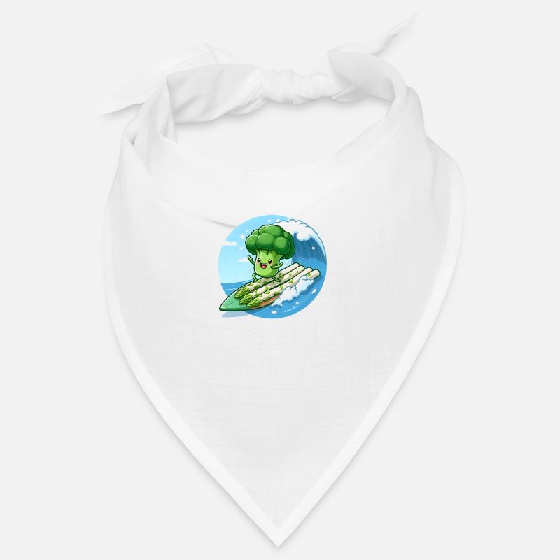 Broccoli surfs on asparagus Bandana