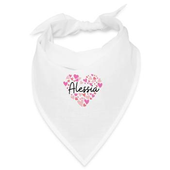 I love Alessia - Herzen für Alessia - Bandana - Weiß - Vorne