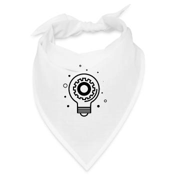 Birne - Glühbirne Lampe Licht - Bandana - Weiß - Vorne