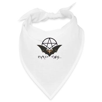 Gothic Ästhetik black BAD GIRL dark wave - Bandana - Weiß - Vorne