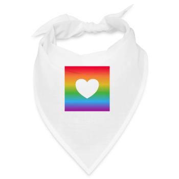 Regenbogen-Herz - Bandana - Weiß - Vorne