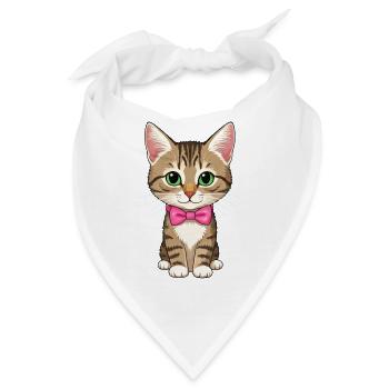 Niedliche Katze - Bandana - Weiß - Vorne