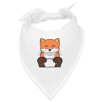 Fox Kaffee Kaffee-Trinker Geschenk - Bandana - Weiß - Vorne