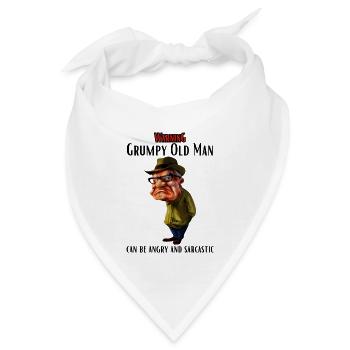 Warning Grumpy Old Man - Bandana - Weiß - Vorne