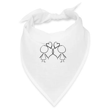 Herz Freundschaft - Bandana - Weiß - Vorne
