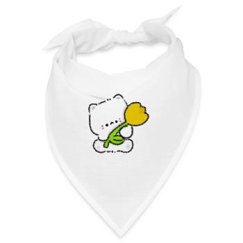 Romantisches Kätzchen - Bandana - Weiß - Vorne