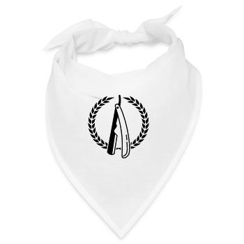 Barber Wappen Symbol Rasierklinge - Bandana - Weiß - Vorne
