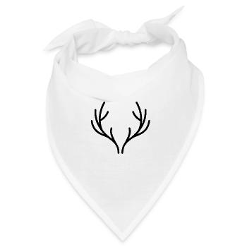 Minimalistisches Geweih  - Bandana - Weiß - Vorne